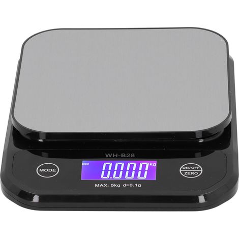 Wiederaufladbare USB-Küchenwaage, wasserdicht, schwarze elektronische Lebensmittelwaage 5 kg/0,1 g (1/5)