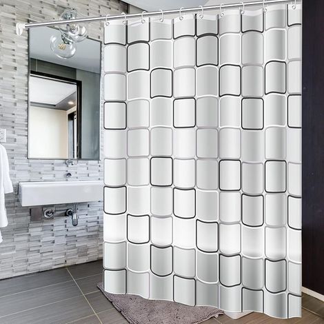 Wasserdichter Duschvorhang, 200 x 200 cm, antibakterieller Duschvorhang, Badezimmervorhänge, Duschvorhänge (1/5)