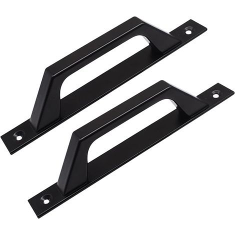 Set of two elegant aluminum door handles for patio doors and gates, blackHigh quality, the ideal choice for families. (1/5)