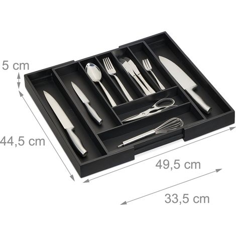 Range couverts en bambou reglable 7 a 9 compartiments