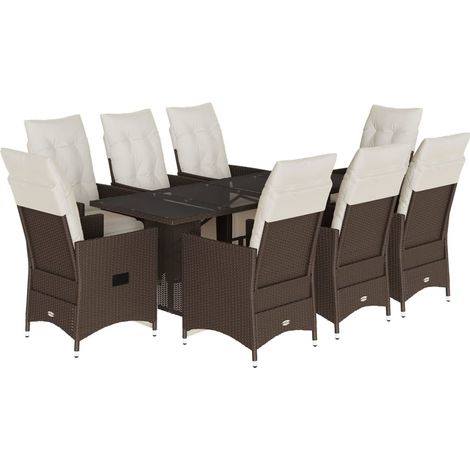 Maison Exclusive - Set de mesa y sillas jardín 9 piezas y cojines (1/5)