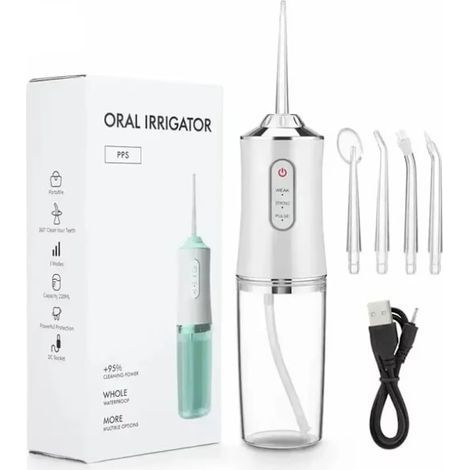 Hydropulseur dentaire Spotlight – Irrigateur buccal professionnel et portable blanc (1/4)