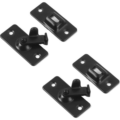 Loquet de porte en acier inoxydable, petit loquet à 90 degrés, noir, 2 pièces (1/5)