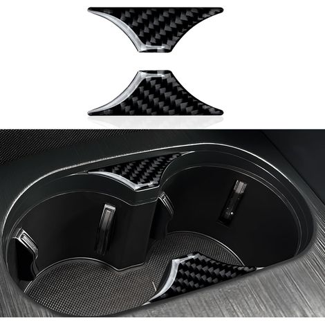 Lot de 2 autocollants pour porte-gobelet de voiture - En fibre de carbone - Compatible avec 8P (2013-2020) / 8P (2013-2020) / 8P (2015-2020) - Accessoire de décoration d'intérieur (1/5)