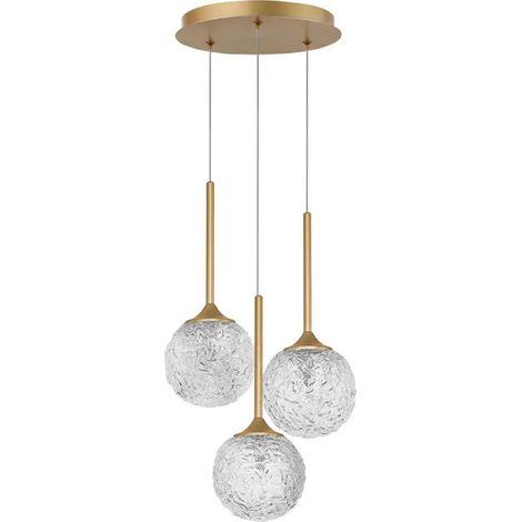 [NEUWERTIG] B-Ware Nova Luce Pendelleuchte Hängeleuchte Mirano Gold G9 Led Dimmbar 3 Flammig Lampe