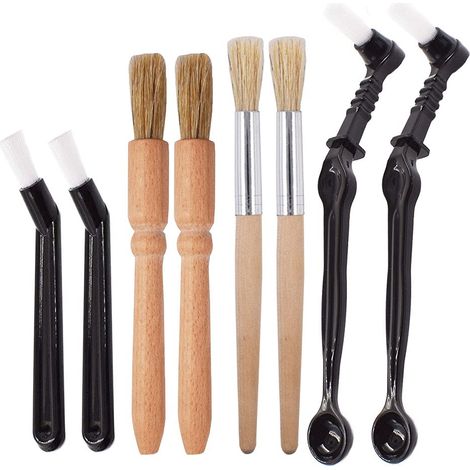 Lot de 8 brosses à café pour Machine à café Comprenant Une Brosse de Nettoyage en Bois et Une Brosse à Expresso en Nylon pour Machine à café tête de Groupe (8) (1/5)