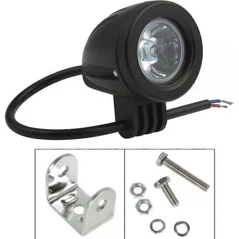 HONORNIC - Lot de 2 projecteurs de travail LED 10 W pour moto tout-terrain, 4x4 et quad, faisceau concentré 6500 K, feux de brouillard de travail.