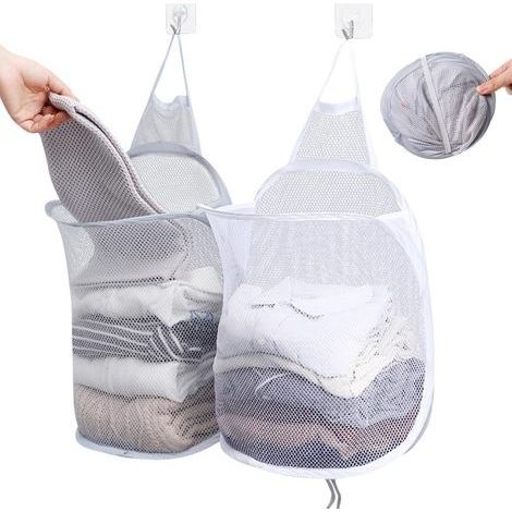 2pcs (30x40cm) Panier à Linge Pliable Suspendu,Popup Laundry Basket, Panière à Linge Sale Mural En Engrener Avec Poignée Pour Maison, Hôtel, Voyage, Chambre à Coucher, Salle De Bain (1/5)
