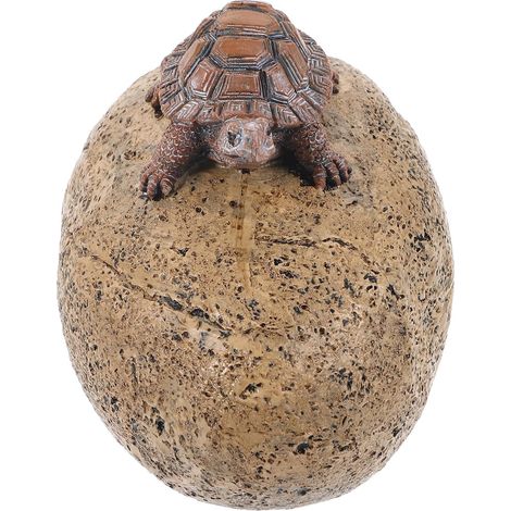 Cache-clés Extérieur en Résine Apparence Pierre Tortue, Coffre de Rangement Solide et Décoratif pour Jardin et Cour, Cachette Secrète Pratique