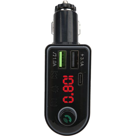 Transmetteur FM MP3 Bluetooth Version 5.0, affichage numérique, intérieur, éclairage d'ambiance coloré, appel mains libres (1/5)