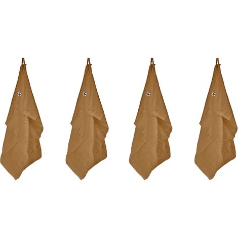 Lot de 4 essuie-mains 50 x 70 cm en double gaze de coton camel - PEPA (1/5)
