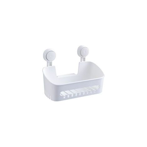 Serviteur de Rangement Douche à Suspendre Ventouse sans Perçage Réutilisable, Étagère Douche Amovible 8kg, Panier de Serviteur Mural Plastique pour