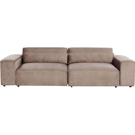 Modular Sofa 2 Seater HELLNAR Fabric Light Brown (1/5)