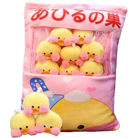 Coussin décoratif en peluche représentant un adorable petit canard jaune, idéal pour les adolescentes et les enfants. (1/5)