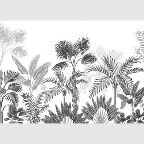 Papier peint intissé - Jungle Noir - 375x270 cm