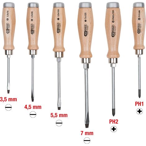 KS Tools ERGOTORQUE WOODmax Schlag-Schraubendreher-Satz, 6-tlg (1/5)