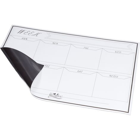 Tableau blanc adhésif magnétique 42x30cm, réutilisable, facile à nettoyer, avec quadrillage hebdomadaire pour tableau effaçable à sec. (1/5)