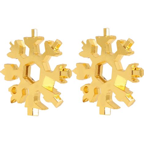 Zweiteiliger Schneeschlüssel aus hochkohlenstoffhaltigem Stahl, multifunktionales Handwerkzeug, goldener Bolzenöffner (1/5)