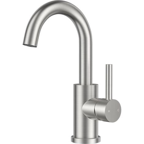 Wasserhahn Edelstahl 360 drehbar Auslaufhöhe 175mm Edelstahl (1/5)