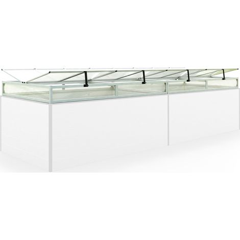 Châssis de jardin en aluminium / Plaques double paroi Serre pour plantes pour jardin, balcon, fenêtre de toit avec ouverture, résistant aux UV et aux intempéries, 119 x 387 cm