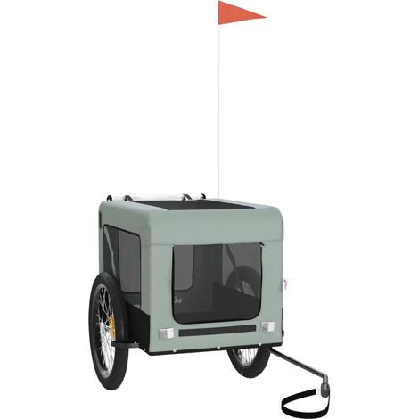 Remorque de vélo pour animaux de compagnie gris et noir vidaXL