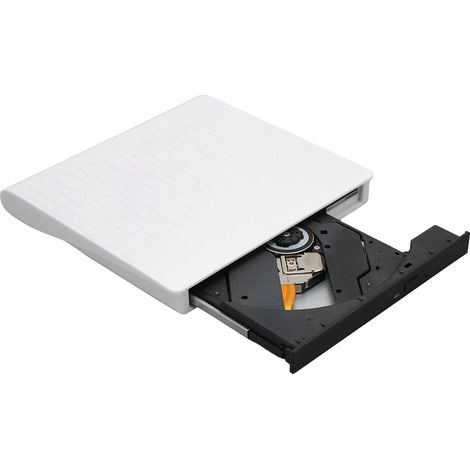 Tragbarer DVD-Brenner mit hoher USB-3.0-Anbindung, Plug & Play, schlank und tragbar, für PC, Ultrabook und Netbook (weiß). (1/5)