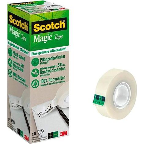 Scotch nastro ecologico magico invisibile 19x33 -confezione 9 rotoli-.