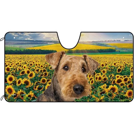 Pare-soleil pour pare-brise de voiture chien, motif Jack Russell (1/5)