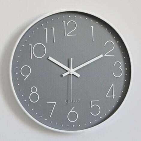 Modern Silent Wall Clock, No Ticking, Silent Wall Clock for Bedroom, Kitchen, Living Room - Grey - 30 cm