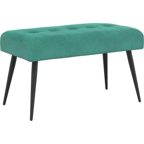 Bench with Button Tufted Turquoise 80 x 40 x 46 cm Velvet vidaXL