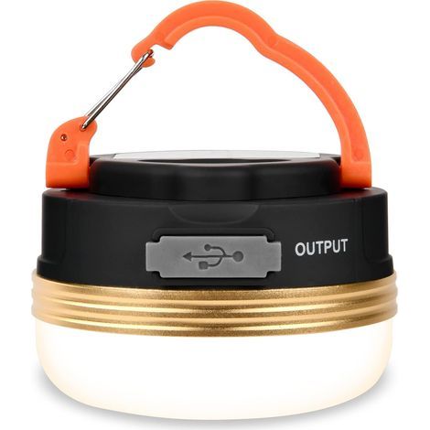 Lampe de Camping LED Rechargeable 4 Modes, Base Magnétique et Crochet, IP43 Étanchéité pour Randonnée, Pêche et Coupures de Courant (1/5)
