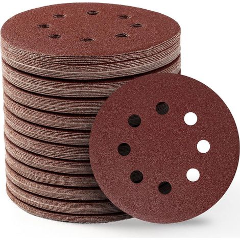Schleifscheiben 125mm Klett 8 Loch 110 Stück Körnung 100 (1/5)