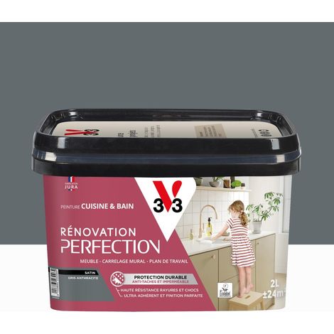 Vernice per mobili satinata antracite V33 per ristrutturazione cucina e bagno 2L V33