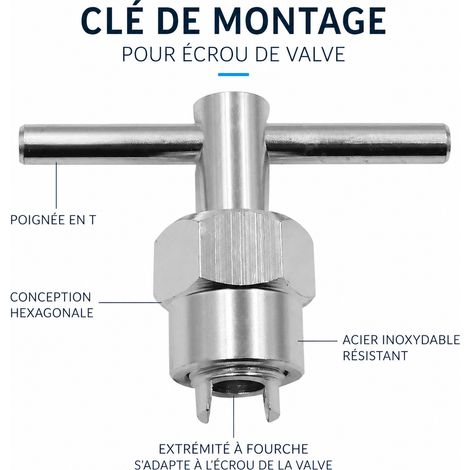 Extracteur de Cartouche pour Moen 1200 1222 1225, Clé de Démontage en T, Longueur 101 mm, Finition Galvanisée – Livraison gratuite