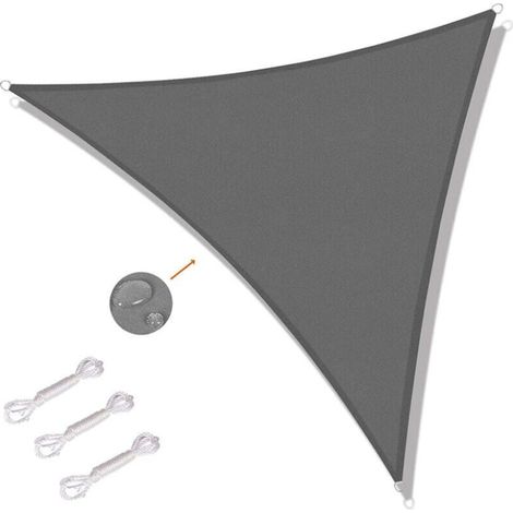 Dreieckiges Sonnensegel 4,5 x 4,5 x 4,5 m – UV-geschütztes Sonnensegel für den Außenbereich, Terrassen und Gärten – Grau