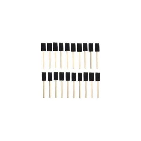 25pcs éponges en mousse peinture manche en bois pinceau flexible Poly mousse pinceau biseauté pour acryliques teintures vernis artisanat Art 1 pouce (1/4)