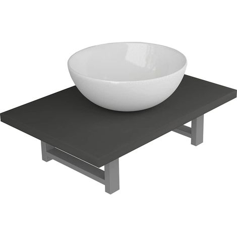 Maison Exclusive - 2-tlg. Badmöbel-Set Keramik Grau (1/5)