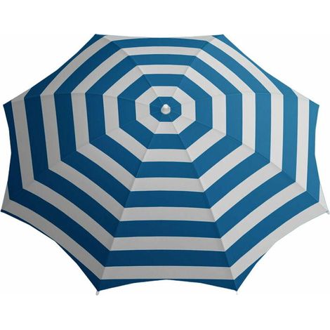 Bigbuy Garten-Sonnenschirm Streifen Weiß Blau Ø 180 cm