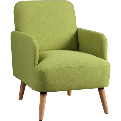 TEODORE - Fauteuil Rembourré Tissu Vert (1/5)