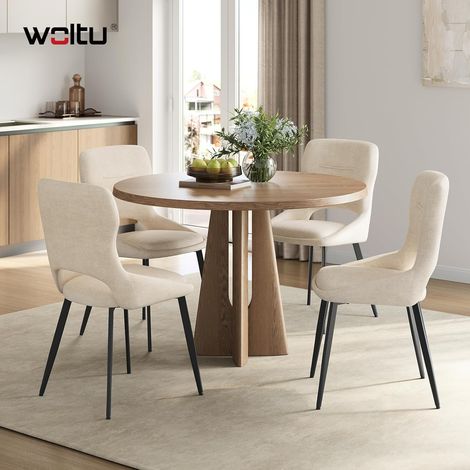 WOLTU Sillas, juego de 4 sillas de comedor, sillas de cocina, chenilla, beige (1/5)