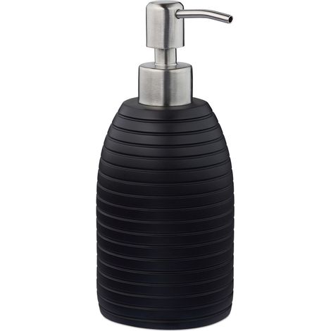 Dispensador de jabón decorativo para baño 18 x 8 cm dosificación precisa de poliresina gris 130009154 (1/5)