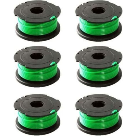 Pack of 6 green line spools for Black & Decker GL7033 GL8033 GL9035 A6482 brush cutters (1/4)
