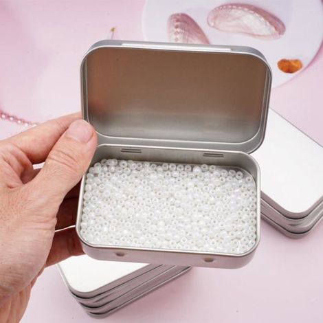 Boîte Métal - 9,5 x 6 x 2,2 cm - Rectangulaire avec Couvercle - Pour Bonbons Bijoux Clés - 6 Pièces (1/5)