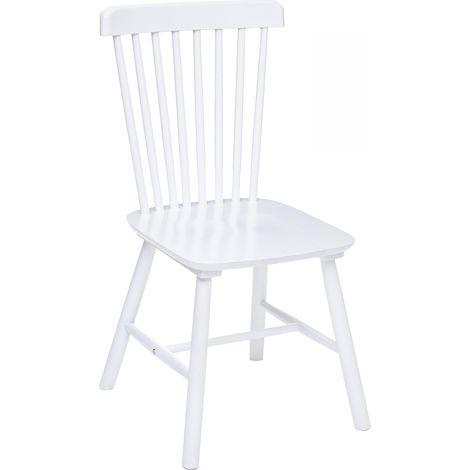 Lot de 2 chaises en bois coloris blanc - Longueur 46.5 x Profondeur 52 x Hauteur 87 cm -PEGANE- (1/3)