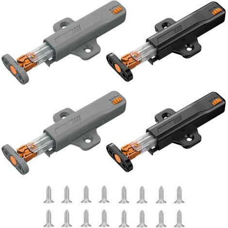 Lot de 4 Loquets Push to Open, ouvre porte d'armoire Heavy Duty 25N Push to Open Serrure de cabine avec mécanisme à ressort Pour Armoires Meubles (1/5)