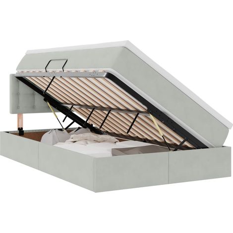 Maison Exclusive - Letto con Contenitore Grigio chiaro 120 x 190 cm Velluto