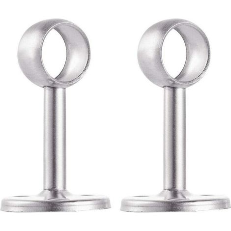 Bardusch-Lot de 2 Support de Tringle à Rideau Acier Inoxydable Penderie avec Vis et Tuyaux D'expansion pour Plafond Armoire Porte-Tringle à Rideau de Douche Fixation (1/5)