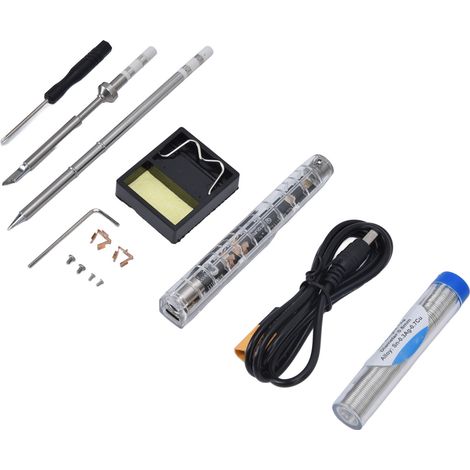 Kit de fer à souder portable, mini écran numérique intelligent SI012, avec pointes de soudage T12-B2+TS-K (1/5)