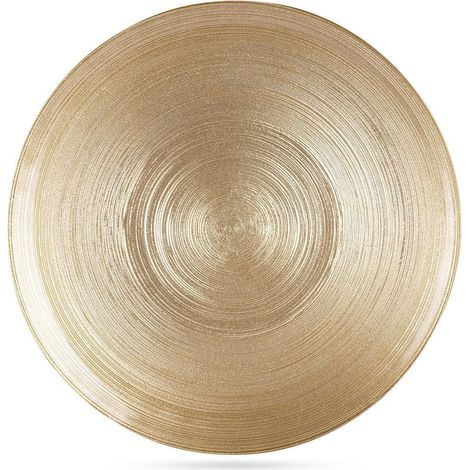 Goldfarben lackierter Essteller aus Glas für Mahlzeiten und Snacks