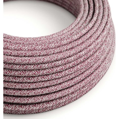 Creative-Cables, Cavo elettrico, 2 x 0,75 mm², 1 m, Tweed Burgundy RS83, Rotondo, Cotone e lino glitterato